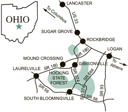 Hocking State Forest Ohio Map