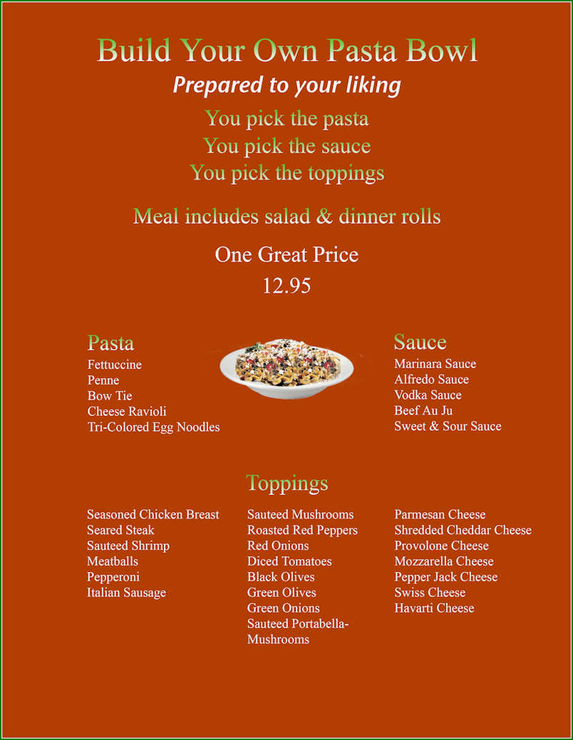 Pasta Bowl (Hornsby) Menu Takeout in Sydney, Delivery Menu & Prices